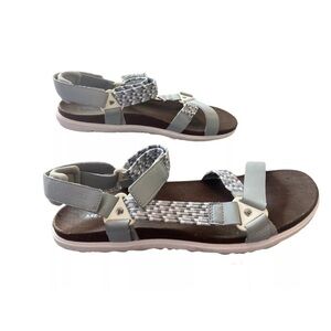 Merrell Woven Sandals Around Town Sunvue Outdoor Sport Gray White Shoes Women 10